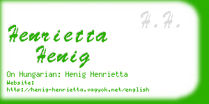 henrietta henig business card